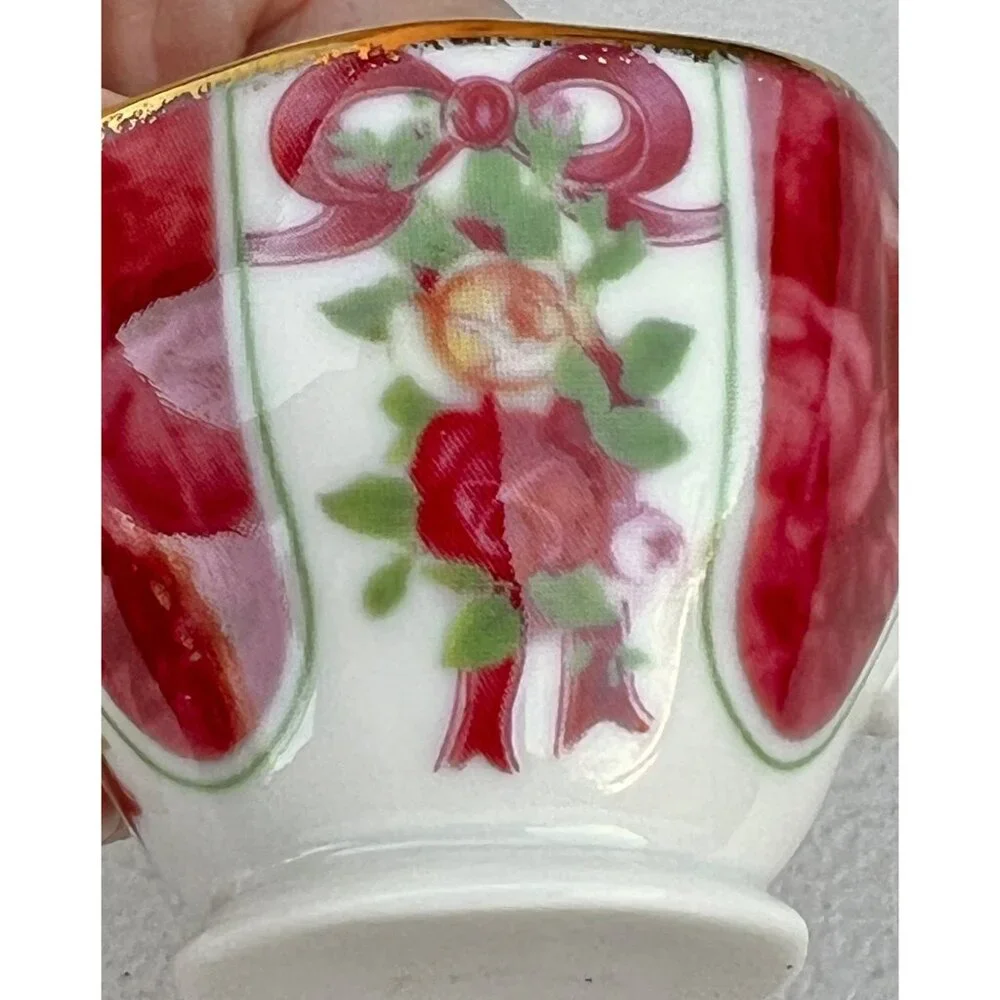 Royal Albert Old Country Roses Ruby Damask Miniature China Teacup & Saucer Set